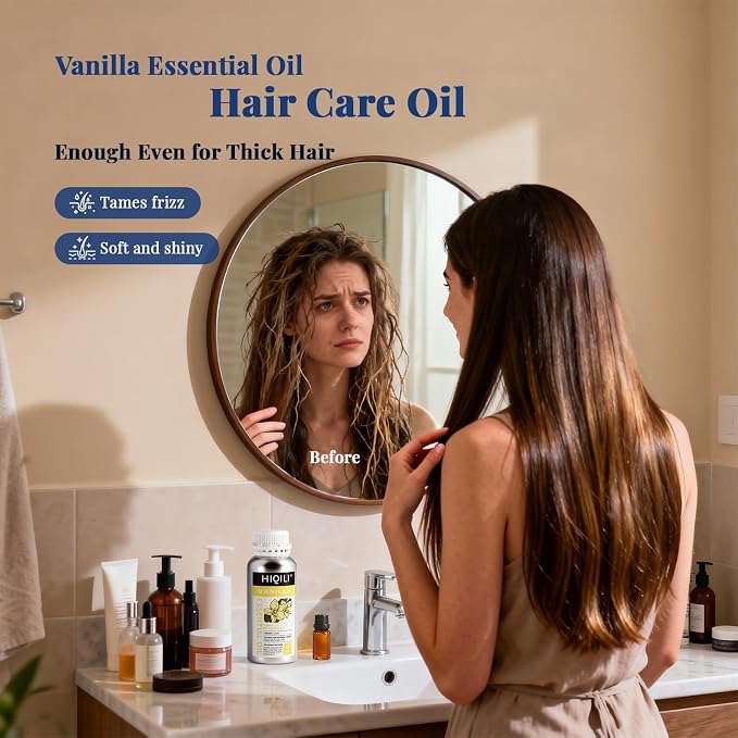 HIQILI Vanilla Essential Oil Bulk, Strong Scent for Candle Soap Making