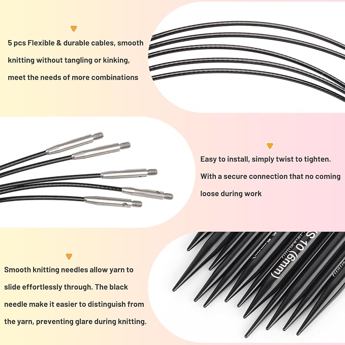 Katech Interchangeable Knitting Needles Set-27pcs Circular Knitting Needles