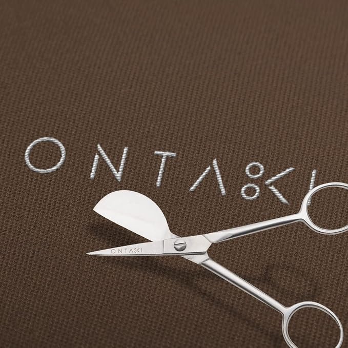 Ontaki Dual Bent Machine Embroidery Scissors - 6.5" Carbon Steel, Silver