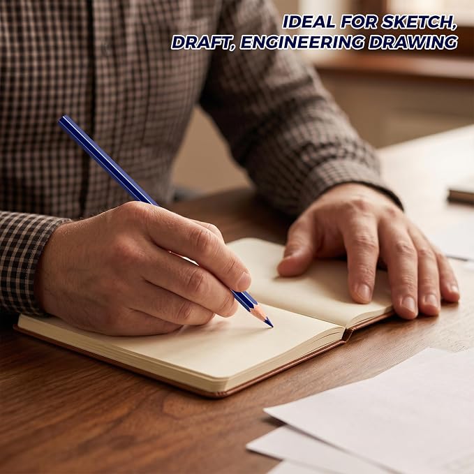 50 PCS Dark Blue Colored Pencils, Pre-sharpened Professional Wooden Art Pencils Set for Artists Painting | Premium Drawing Sketching Supplies