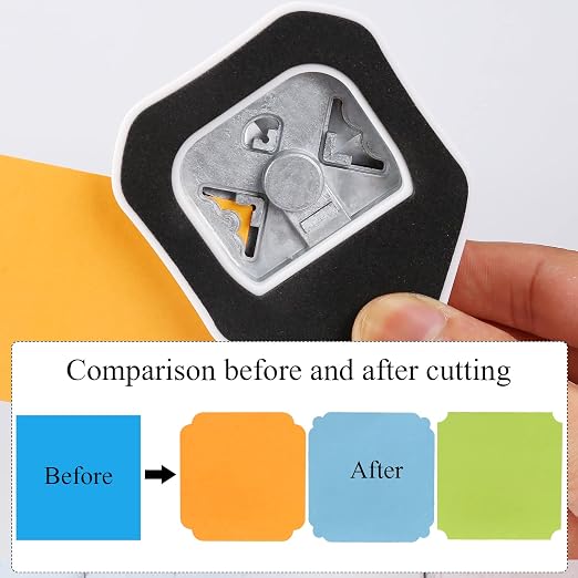 3 Way Beauty Shape Corner Punch, 3 in 1 Corner Paper Punch for Paper Crafts, Laminate, Cardstock, Business Card, DIY Projects, Photo, Card Making and Scrapbooking