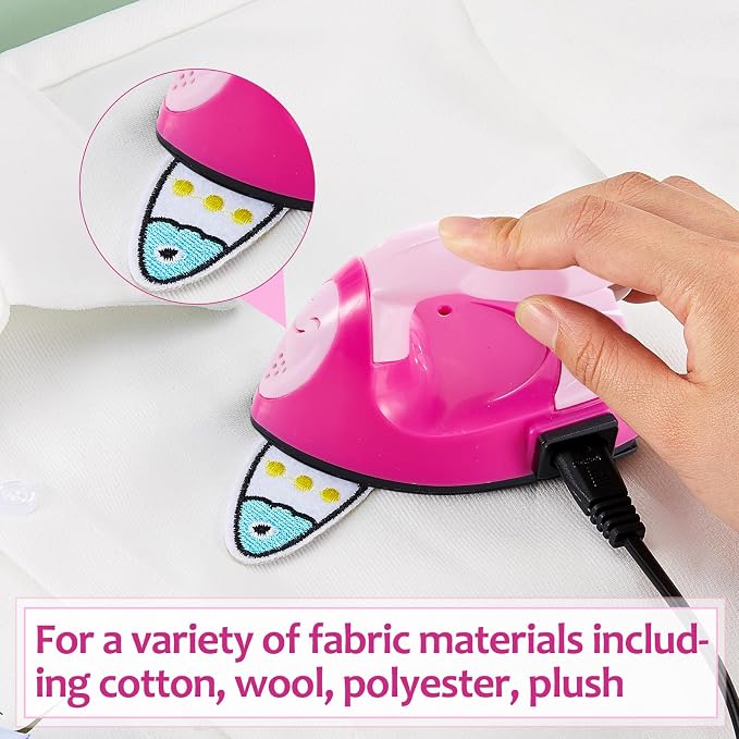 Honoson Mini Craft Iron with Charging Base Tiny,Pink, Light Pink