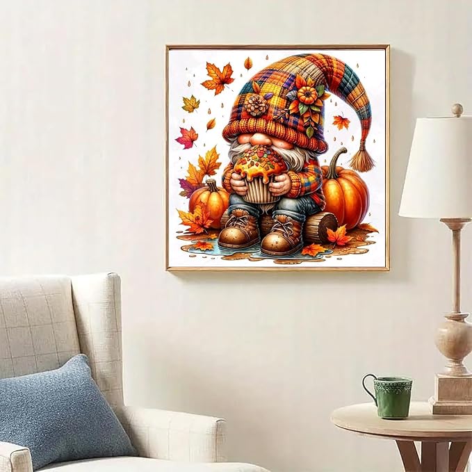 Lophomie Gnome Diamond Art Kits for Adults, 5D Fall Diamond Painting Kits