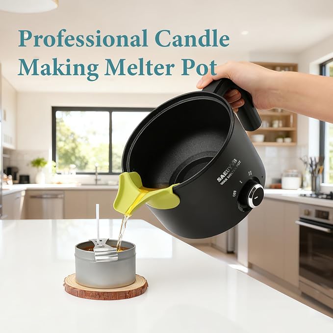 SAEUYVB Candle Making Kit with 1.8L Wax Melter Pot | Wax Melter for Candle Making with Thermometer,Spoon,Complete Candle Making Supplies for Adults Beginnner