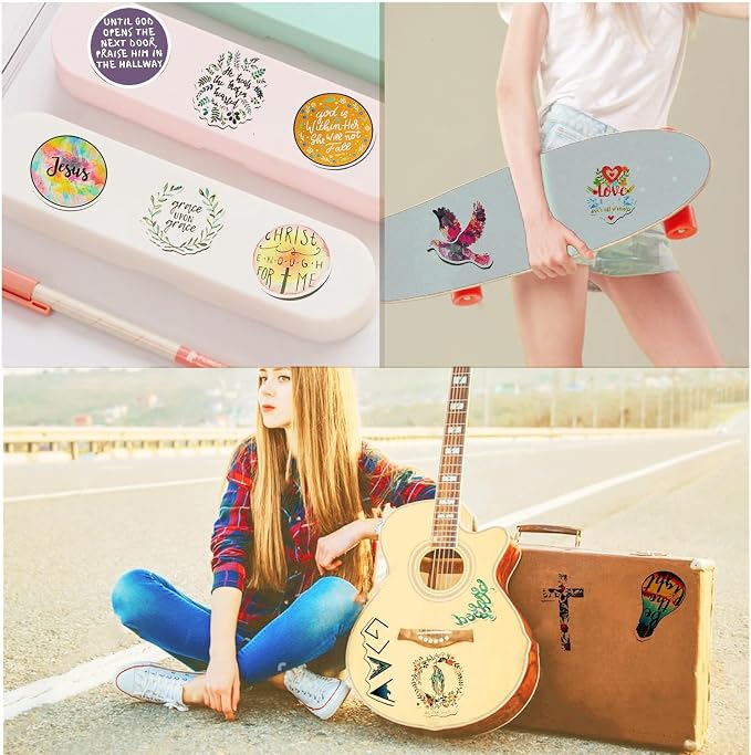 120 Pcs Inspirational Christian Stickers - Bible Verse Faith, Religious Jesus Motivational Stickers for Christmas, Easter Gifts