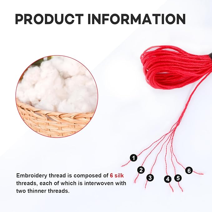 LOVIMAG Embroidery Thread 250pcs Friendship Bracelet String Floss Kit Yarn | Hair Wrap Shirt Lanyard Patterns Crochet Craft Threads Supplies Cross Stitch Sewing Needlepoint Thin Rainbow Beginners