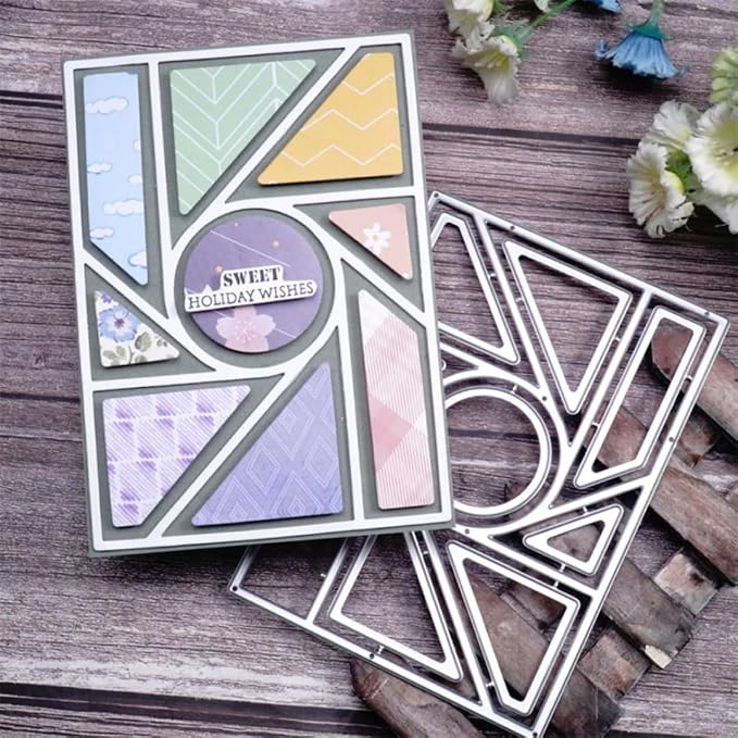 Cutting Dies 3D Background Frame Metal Stencils Scrapbooking Tools DIY Craft Carbon Steel Embossing Template for Paper Card Making Album Arts Supplies