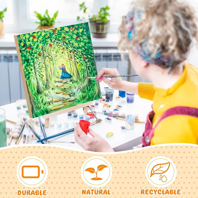 Barydat 24 Pcs Wood Panels for Painting 8'' x 8'' Unfinished Wood Canvas Board Artist Wall 0.79'' Deep Wooden Cradled Panels for DIY Crafts, Easel Display, Painting Pouring Arts Use with Oils, Acrylic