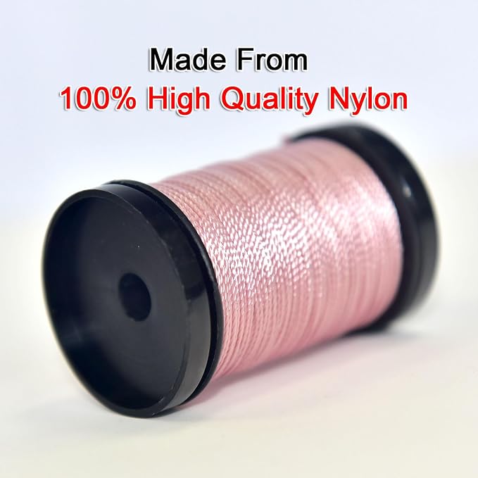 30 Yards Heavy Duty Extra Strong Upholstery Nylon Sewing Thread for Machine, Home, Hand, Craft, and Denim Leather，Color：Pink