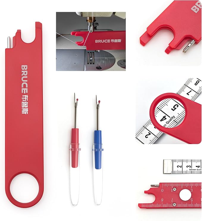 Bruce Sewing Machine Automatic Needle Threader with 2 Seam Rippers
