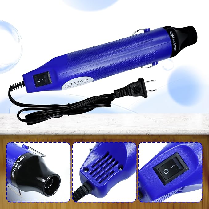 Heat Gun For Crafting, Mini Hot Air Gun For DIY Crafts,Heating Gun,Portable Heat-Gun Tool For Embossing Shrink Wrapping Drying Paint (Blue)