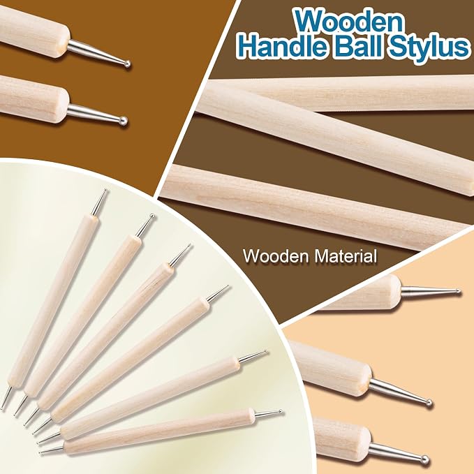 Amrules 14Pcs Double-Ended Stainless Steel Dotting Tools with Multiple Size | Lightweight & Versatile, Multiple Sizes for Precision Dots & Details, Ideal for Rock Painting, Pottery, Nail Art, and More