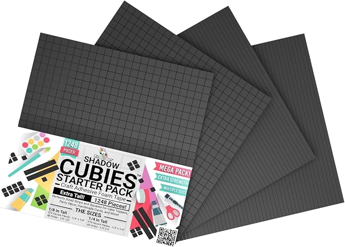 Bearly Art Cubies Shadow Collection Adhesive Foam Tape Squares & Strips