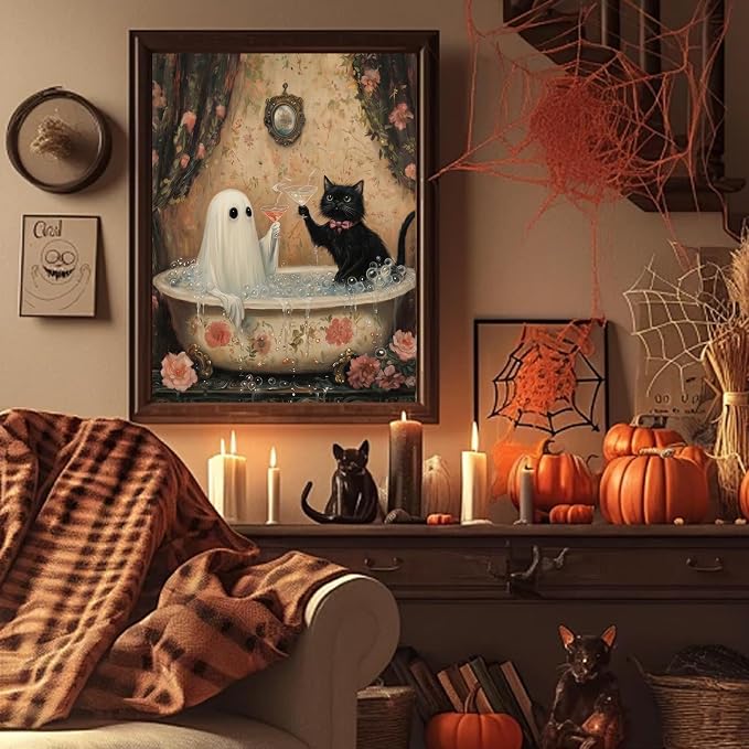 Paint by Numbers Kit for Adults, Ghost Adult Paint by Number Kits 16x20 in | Halloween Painting by Numbers for Adults, Acrylic Paint, DIY Crafts for Adults, Ideal Gifts or Home Wall Decor, Frameless