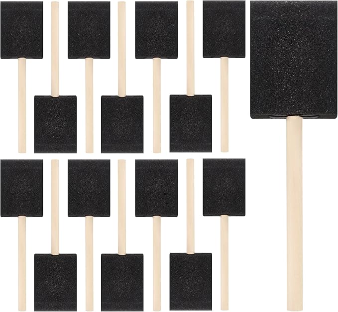 20 Pcs Foam Paint Brushes, 2 Inch Wood Handle Sponge Brushes for Painting, Foam Brushes for Staining, Varnishes, and DIY Craft Projects