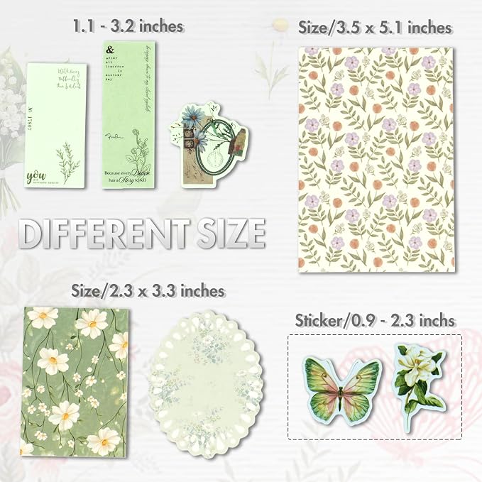 OKUPAN Scrapbook Supplies Kit – 100Pcs Vintage Floral Scrapbook Paper & Junk Journal Stickers, Journaling Supplies for Bullet Journaling, Retro Crafts, Mixed Media, Planner, Collage Card Album(Yellow)