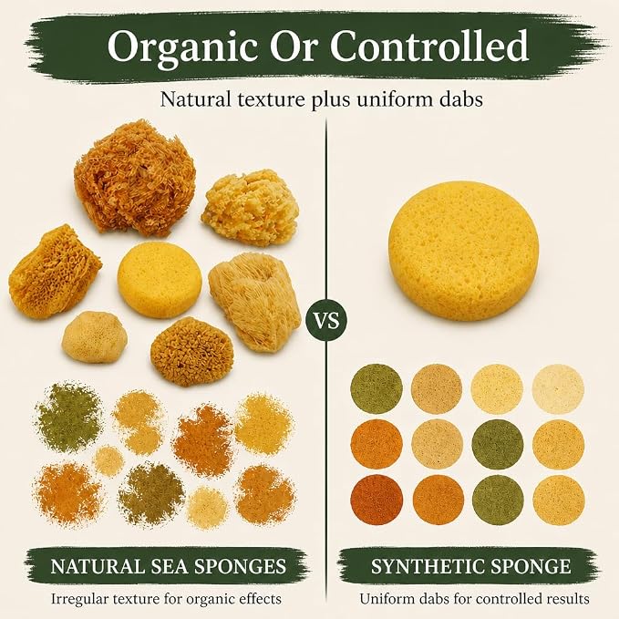 Natural Sea & Synthetic Sponges 7pk, Assorted Sizes, Painting & Crafts