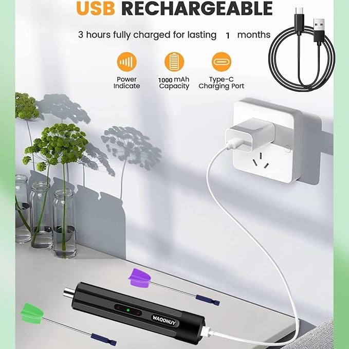 Rechargeable Epoxy Resin Mixer,USB Handheld Electric Resin Mixer for Mixing Epoxy Without Bubbles, Resin Stirrer for Tumblers Epoxy, Resin Molds, Glazes and Paint (Grey) (White)