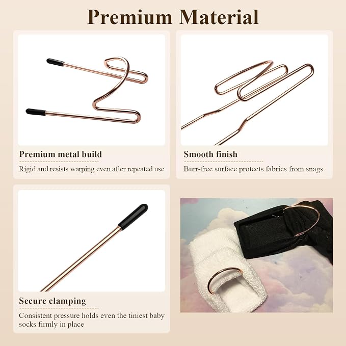 Sock Hoop for Embroidery Machines, 2 Adult & 2 Kids Metal Hooping Aid Set