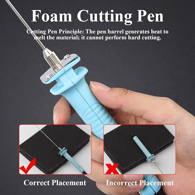 Foam Cutter Electric Hot Wire Foam Cutter Kit Foam Cutting Pen Set 30W 10cm Styrofoam Cutting Pen With Power Adaptor Electric Cutting Machine Pen Tools Kit For Art Making Foam Carving