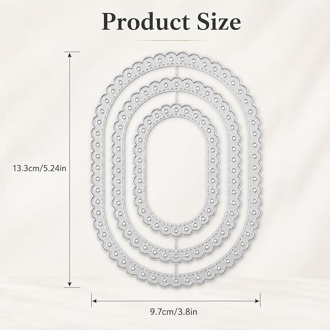 Oval Metal Die Cuts, Practical Die Cuts for Card Making 5.24x3.8In | Carbon Steel Cutting Die Stamps and Dies for Card Making DIY Crafts Scrapbooking