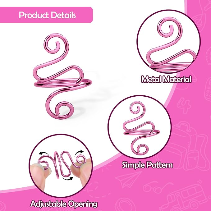 Vodolo Crochet Ring,2PCS Pink Adjustable Yarn Tension Ring for Crocheting Peacock Shape Knitting Loop Open Finger Ring for Mother Grandma Thanksgiving Presents Finger Yarn Guide Crochet Accessories