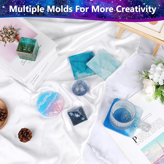 KISREL 18OZ Epoxy Resin Kit for Beginner, Resin Kit with Molds and Supplies | Resin Kit with Molds, Dried Flowers, Measuring Cups and Resin Supplies