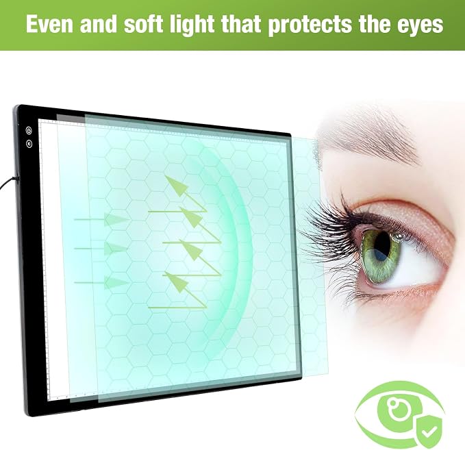 Zocelight A1(35.4''x 23.6'') Large Rechargeable Light Pad for Diamond Painting,6 Levels & Stepless Dimming Light Box for Tracing,3-Color Modes Light Board,Built-in 6000mAh Battery Light Table for Art