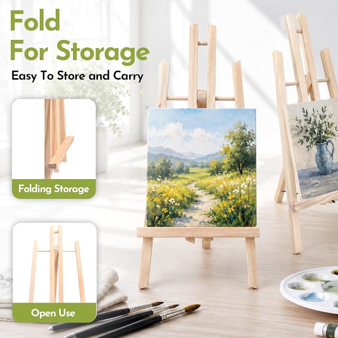 Conda 2 Pack 17 Inch Wooden Tabletop Easel Stand, A-Frame Art Painting Easel for Painting, Display & Art Creation, Canvas Holder for Artists, Students & Hobbyists