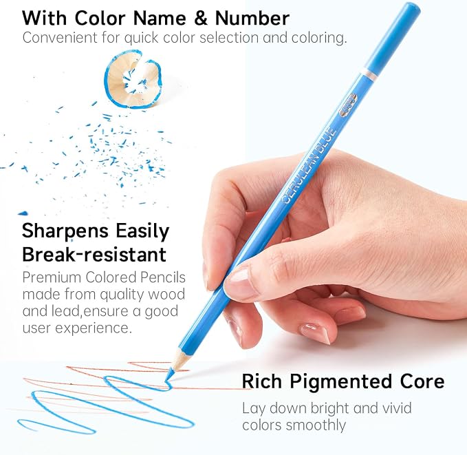 Shuttle Art 260 Coloring Pencils for Adults, Soft Core Color Pencils for Artists Kids Adults Sketching and Drawing