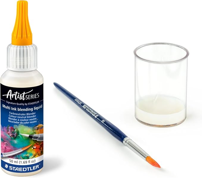 STAEDTLER Pigment Arts Multi Ink Blending Liquid, 50ml: Marker Blending Solution for Smooth Color Mixing, Gradients & Mixed Media – Art Supply for Illustration, Manga, Coloring & Creative Projects