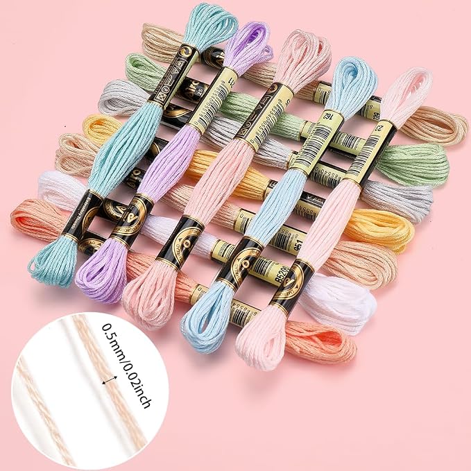 12 Skeins 105 Yards Macaron Pink Embroidery Thread for Knitting