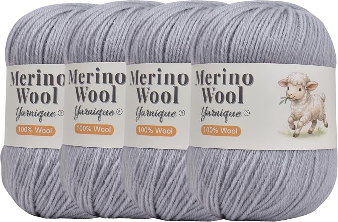 1oo% Australian Merino Wool Yarn, Sport Weight, 4 Balls – 656 Yds