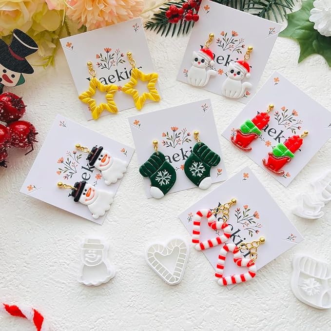 Holiday Theme Polymer Clay Cutters Set – Molds, Clay Cutters for Polymer Clay, Clay Earring Tools