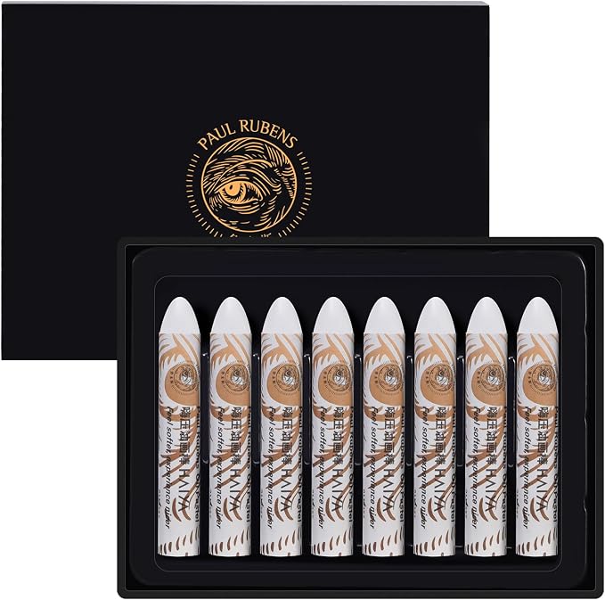 Paul Rubens Oil Pastels, 8 White Oil Pastels for Artists and Beginners