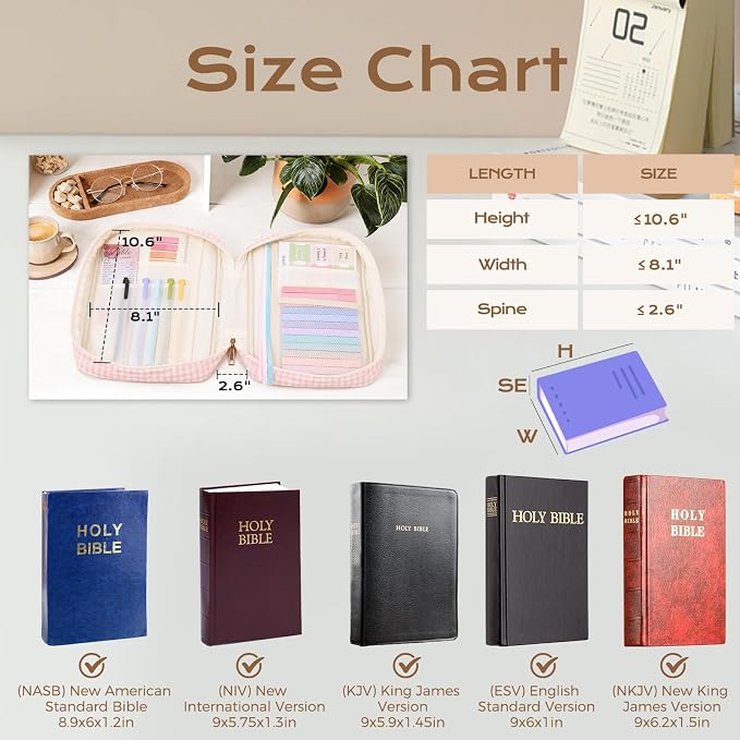 XKDOUS Bible Cover Case for Women Bible Bag Journaling Kit w/Study Supplies