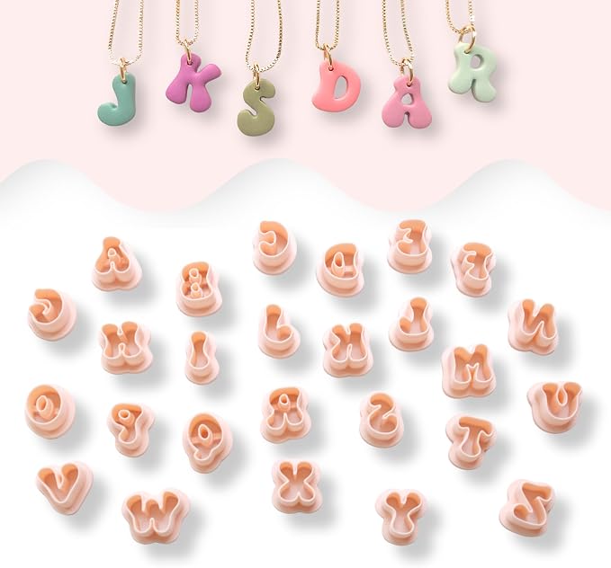 26 Piece Bubble Alphabet Polymer Clay Cutter Set by Sylhouette Studios