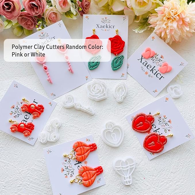 Heart Theme Polymer Clay Cutters Set – Molds and Clay Cutters for Polymer Clay, Decorative Clay Earring, Clay Tools
