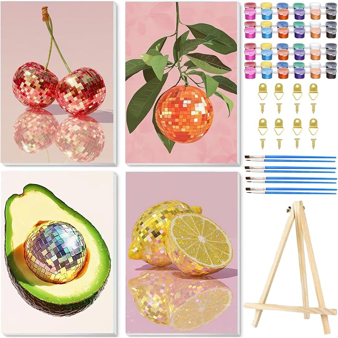 Paint by Number for Adults, Disco Ball Paint by Numbers Kit for Adults 8x12