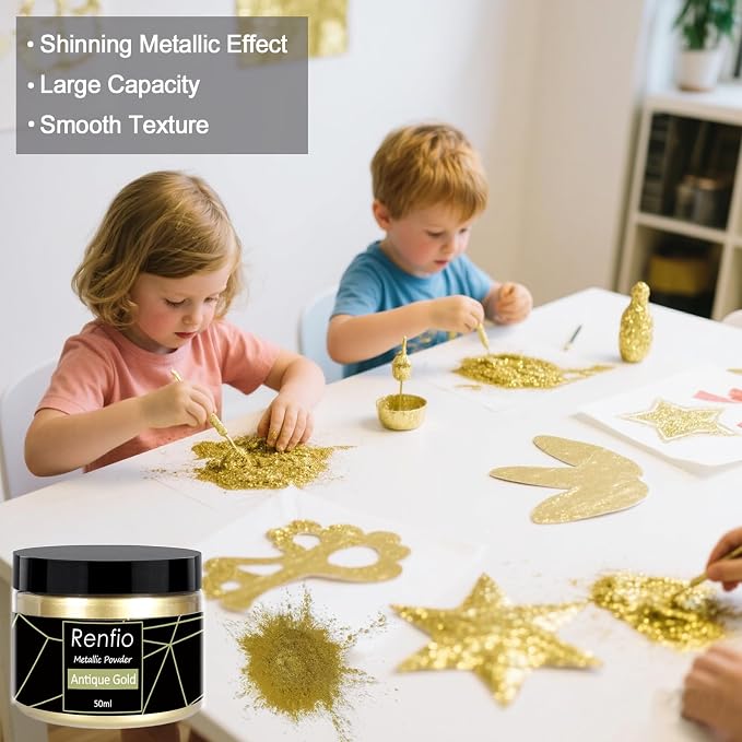 Renfio Metallic Pigment Powder,Gold Mica Powder for Resin