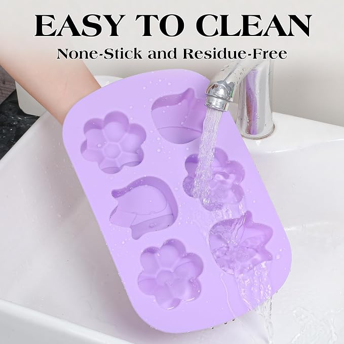 SJ Silicone Molds for Crafts, Tulip & Flower Resin Mold, 2 Pack 6 Cavity | Create Handmade Soap, Wax Melts, Resin Crafts & DIY Gifts, Flexible Material with Easy Release and Reusable Design