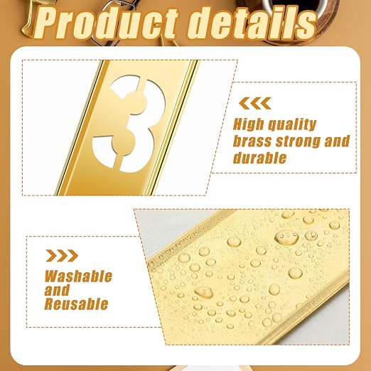Pelopy 45 Pcs 3 Inch Brass Stencils Letters and Numbers Stencils Set