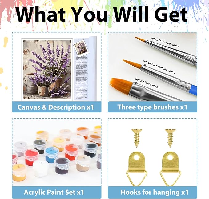 Paint by Numbers Kit for Adults Flower, Paint by Number for Adults 16x20 in | Paint by Numbers Kit for Adults, Acrylic Painting by Numbers, DIY Arts and Crafts for Gifts or Home Decor