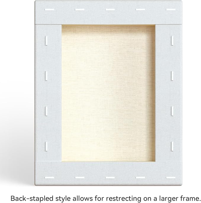 PHOENIX 8x10 Inch 4 Pack Gallery Canvas - 1.5 in Thick Small Canvases for Painting - Deep Edge 100% Cotton 11 Oz. Gesso Primed White Blank Professional Canvas Oil & Acrylic Paints