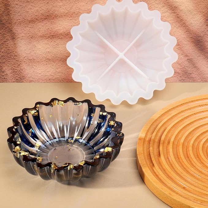 Resin Molds for Bowl, Silicone Flower Tray Mold | 5.24 x 1.65 in Epoxy Resin Molds for jewelry, trinkets and candles; flexible silicone releases cleanly and can be reused