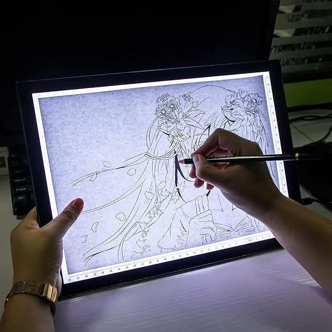 XIAOSTAR Light Box Drawing Pad, 12000 Lux LED Tracing Board A4, USB Powered (Not Rechargeable) PMMA Panel, Adjustable Brightness for Diamond Painting, Sketching, Animation, X-Ray–Includes Accessories | for Artists,Animation Drawing,Sketching,Animation,...