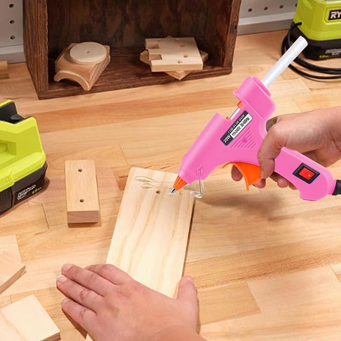 Mini Hot Glue Gun Kit with 10 Sticks 20W Fast Heating Craft Tool - | Quick Melt Set for DIY Art, Home Repair & School Projects. Lightweight, Easy Use. (Grey)