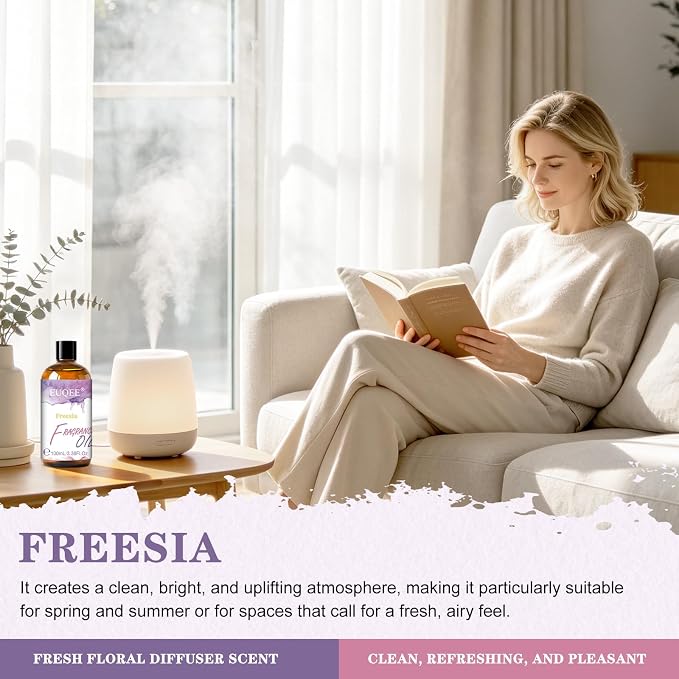 EUQEE 3.38 Fl Oz Freesia Fragrance Oil for Diffuser Candle Making 100ML