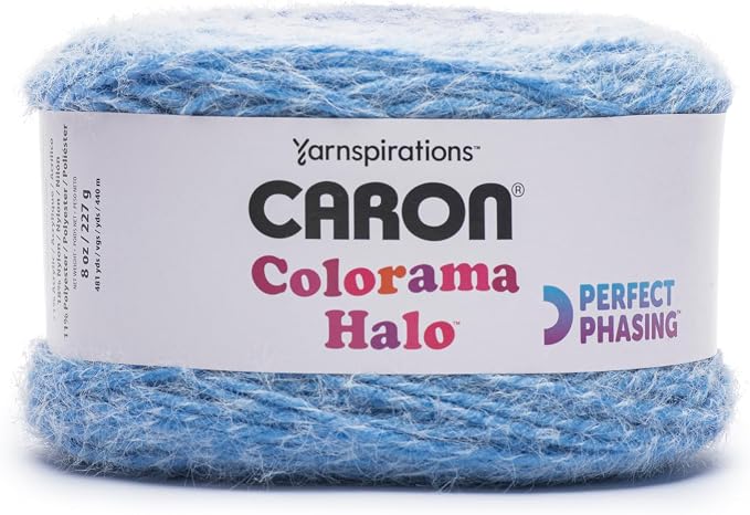 Caron Colorama Halo Cake Ombre Yarn for Crocheting, Ultra Marine, 2-Pack