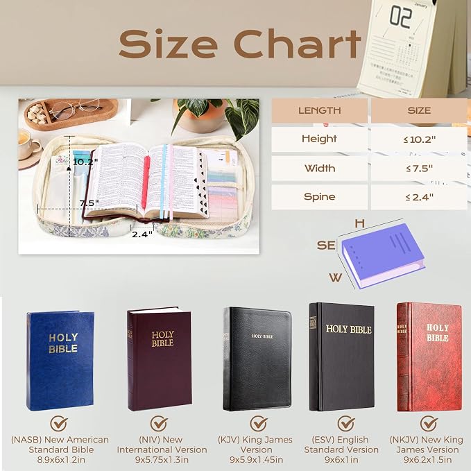 XKDOUS Bible Cover Case for Women Bible Bag Journaling Kit w/Study Supplies